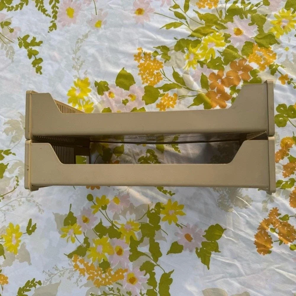 Eldon Office Products Stackable Paper Sorter Set of 2 Tan Plastic Vintage 1960s